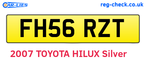 FH56RZT are the vehicle registration plates.