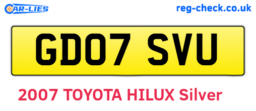 GD07SVU are the vehicle registration plates.