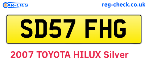 SD57FHG are the vehicle registration plates.