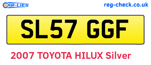 SL57GGF are the vehicle registration plates.