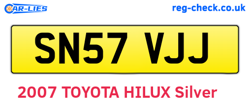SN57VJJ are the vehicle registration plates.