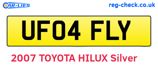 UF04FLY are the vehicle registration plates.