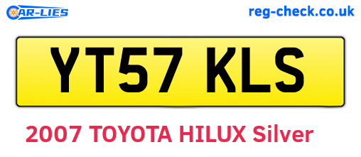 YT57KLS are the vehicle registration plates.