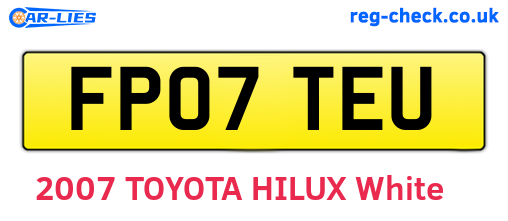 FP07TEU are the vehicle registration plates.