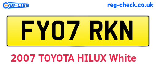 FY07RKN are the vehicle registration plates.