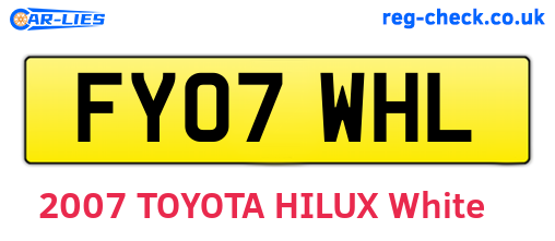 FY07WHL are the vehicle registration plates.