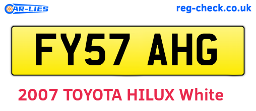 FY57AHG are the vehicle registration plates.