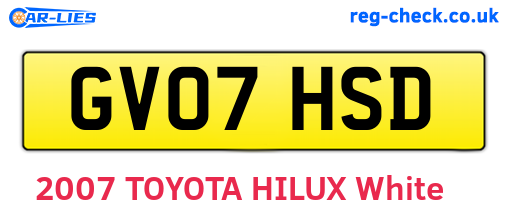 GV07HSD are the vehicle registration plates.