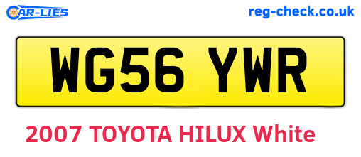 WG56YWR are the vehicle registration plates.
