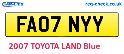 FA07NYY are the vehicle registration plates.