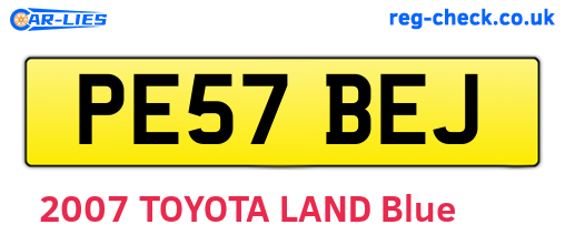 PE57BEJ are the vehicle registration plates.