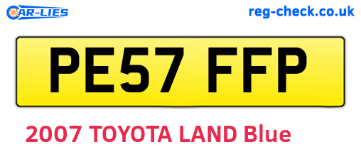 PE57FFP are the vehicle registration plates.