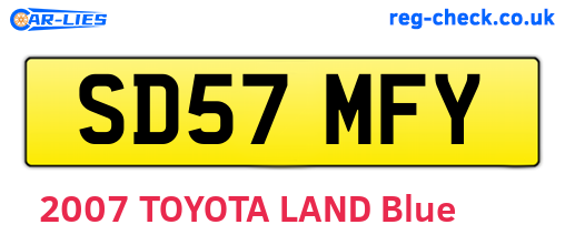 SD57MFY are the vehicle registration plates.