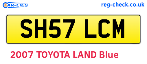 SH57LCM are the vehicle registration plates.
