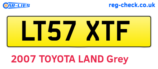 LT57XTF are the vehicle registration plates.