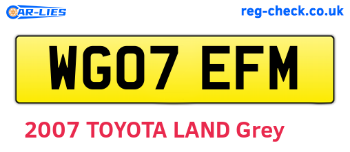 WG07EFM are the vehicle registration plates.