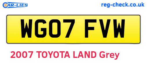 WG07FVW are the vehicle registration plates.