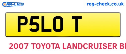 P5LOT are the vehicle registration plates.