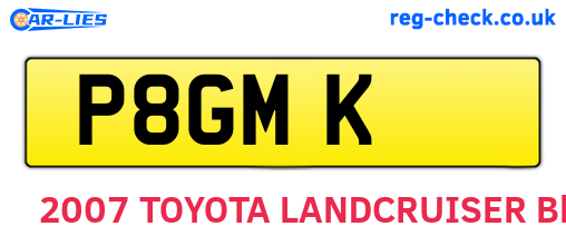 P8GMK are the vehicle registration plates.