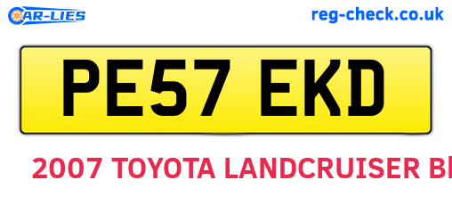 PE57EKD are the vehicle registration plates.