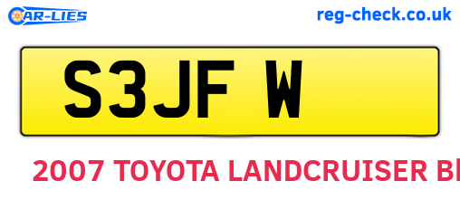 S3JFW are the vehicle registration plates.