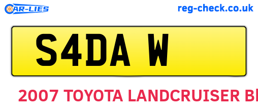 S4DAW are the vehicle registration plates.