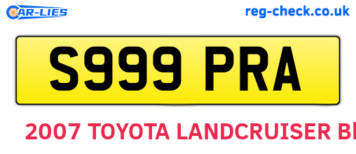S999PRA are the vehicle registration plates.
