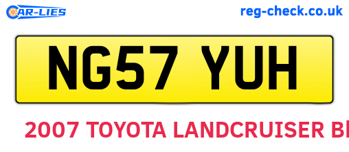 NG57YUH are the vehicle registration plates.