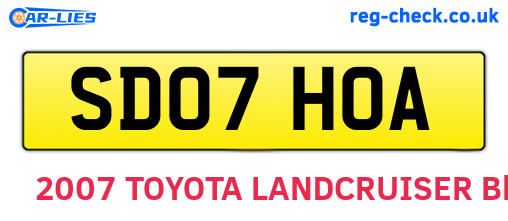 SD07HOA are the vehicle registration plates.