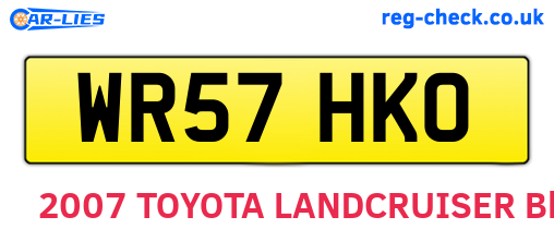 WR57HKO are the vehicle registration plates.