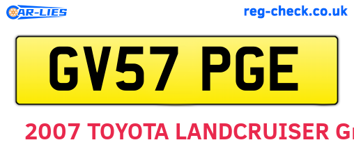 GV57PGE are the vehicle registration plates.