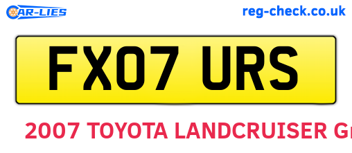 FX07URS are the vehicle registration plates.