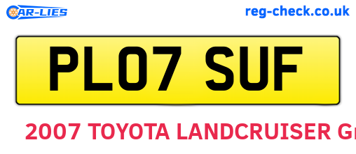 PL07SUF are the vehicle registration plates.