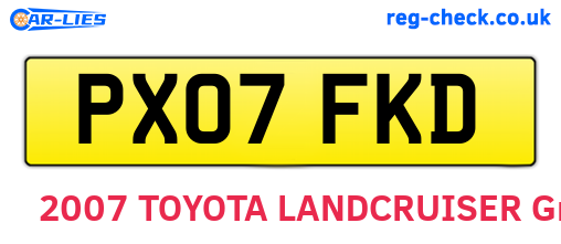 PX07FKD are the vehicle registration plates.