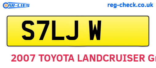 S7LJW are the vehicle registration plates.