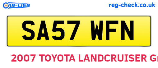 SA57WFN are the vehicle registration plates.
