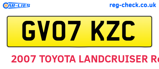 GV07KZC are the vehicle registration plates.