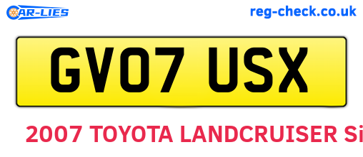 GV07USX are the vehicle registration plates.