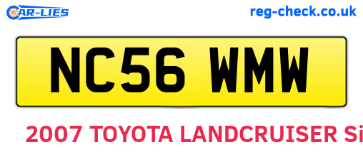 NC56WMW are the vehicle registration plates.