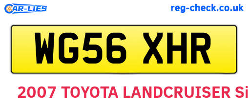 WG56XHR are the vehicle registration plates.