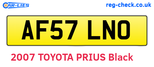 AF57LNO are the vehicle registration plates.