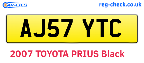 AJ57YTC are the vehicle registration plates.