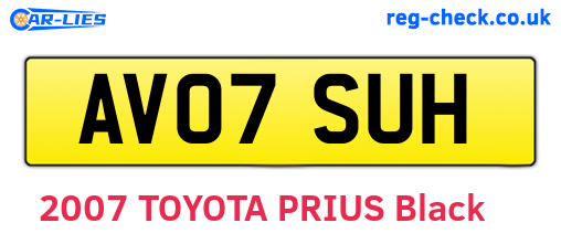 AV07SUH are the vehicle registration plates.