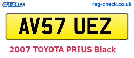 AV57UEZ are the vehicle registration plates.