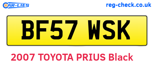 BF57WSK are the vehicle registration plates.