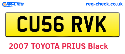 CU56RVK are the vehicle registration plates.