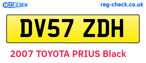 DV57ZDH are the vehicle registration plates.