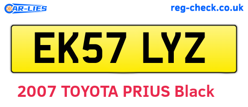 EK57LYZ are the vehicle registration plates.