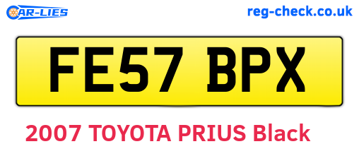 FE57BPX are the vehicle registration plates.