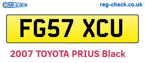 FG57XCU are the vehicle registration plates.